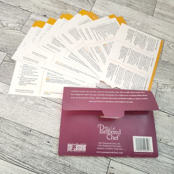 Pampered Chef SOUPS STEWS & CHILI Recipe Cards Set 2004 Y2K - Picture 3 of 4